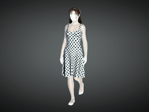 Young 3D Female Human Model Modèle 3D