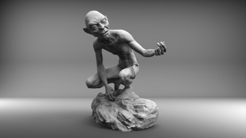 Gollum Iconic Character from The Lord of the Rings 3D Print Model .c4d .max .obj .3ds .fbx .stl .blend 
