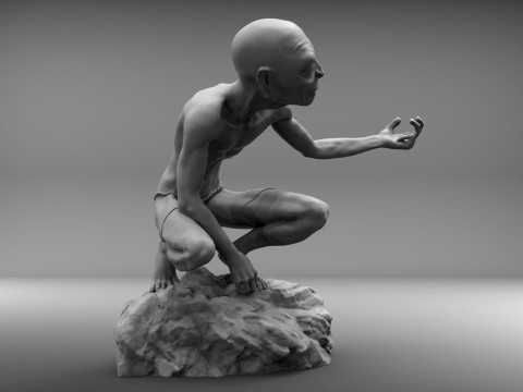 Gollum Iconic Character from The Lord of the Rings 3D Print Model