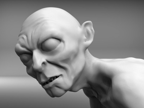 Gollum Iconic Character from The Lord of the Rings 3D Print Model