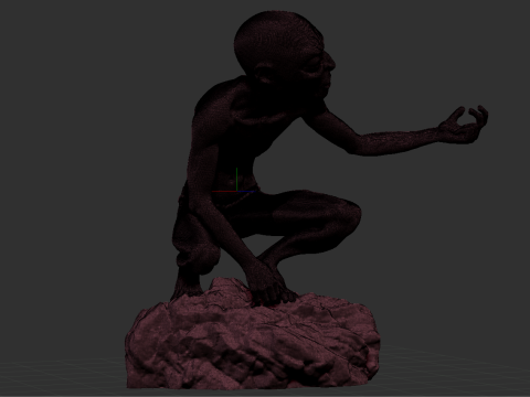 Gollum Iconic Character from The Lord of the Rings 3D Print Model