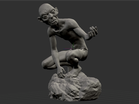 Gollum Iconic Character from The Lord of the Rings 3D Print Model
