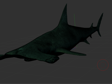 Realistic Hammerhead Shark - High Poly and Low Poly Model 3D