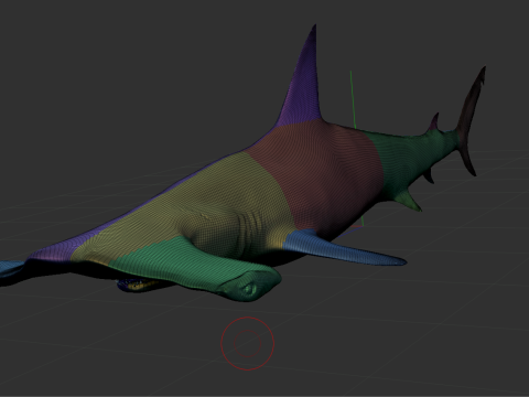 Realistic Hammerhead Shark - High Poly and Low Poly Model 3D