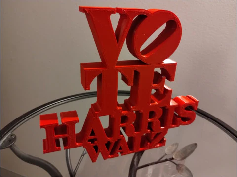Vote em Harris Walz Modelo de Impressão 3D