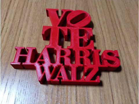 Vote Harris Walz Model Cetak 3D