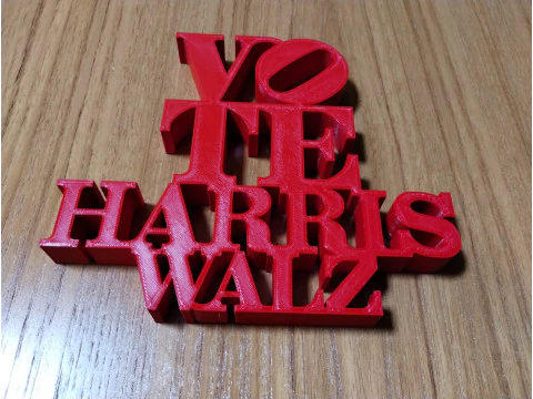 Vote Harris Walz 3D Print Model