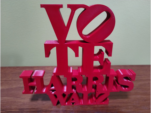 Vote Harris Walz Model Cetak 3D