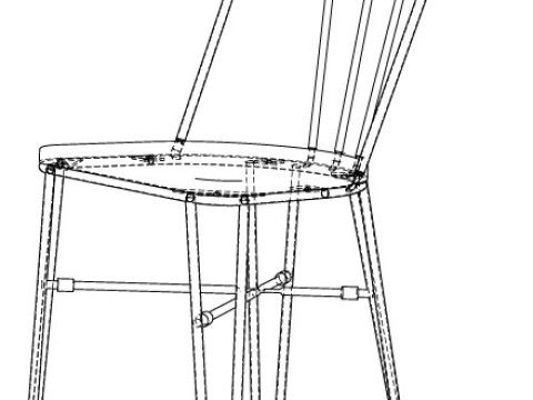 Dinning chair kujja 01 Model 3D
