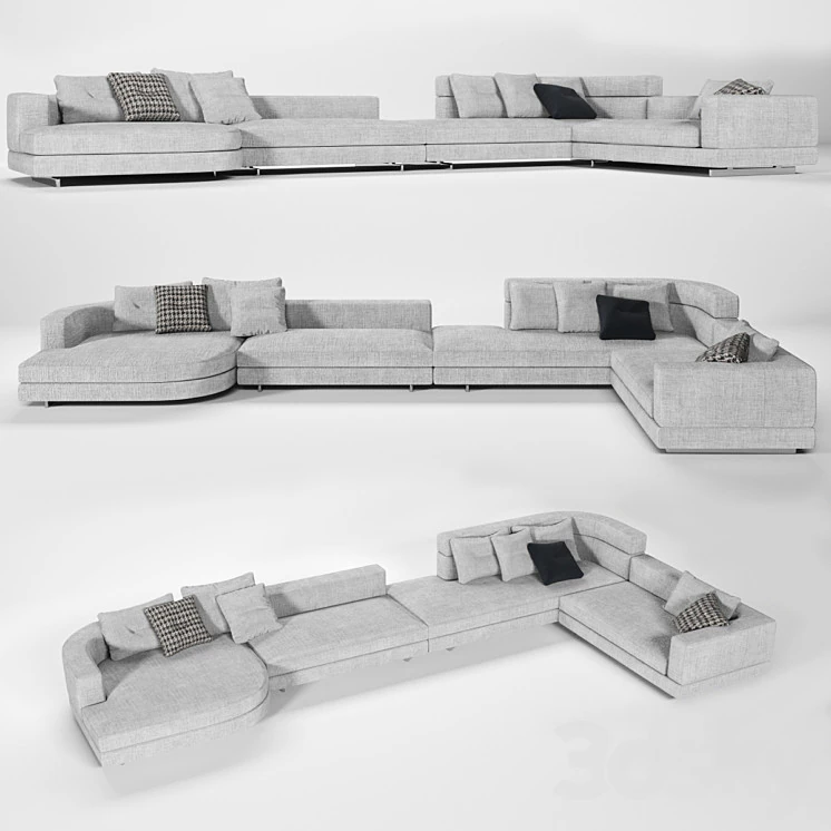Alexander Sofa 3D Model .c4d .max .obj .3ds .fbx .stl .blend 