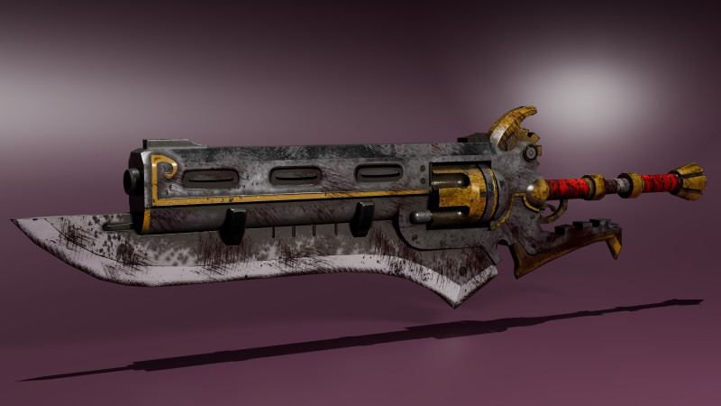 GunBlade 3D Model .c4d .max .obj .3ds .fbx .stl .blend 