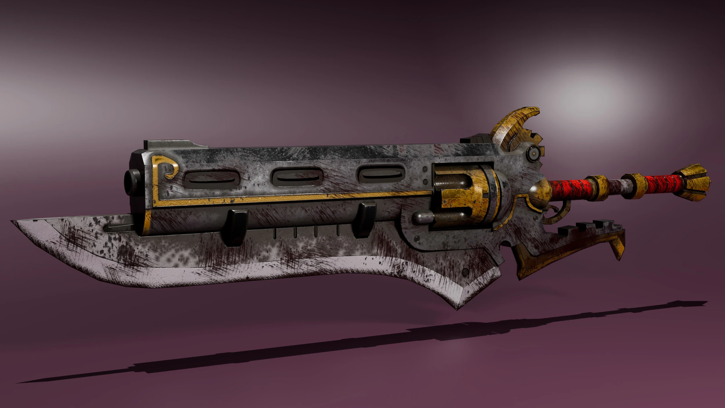 GunBlade 3D Model .c4d .max .obj .3ds .fbx .stl .blend 