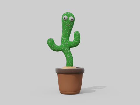 Dancing Cactus Toy - Rigged and Animated 3D Model