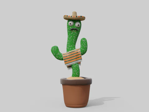 Mexican Dancing Cactus Toy - Rigged and Animated 3D Model