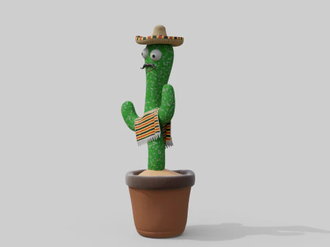 Mexican Dancing Cactus Toy - Rigged and Animated 3D Model