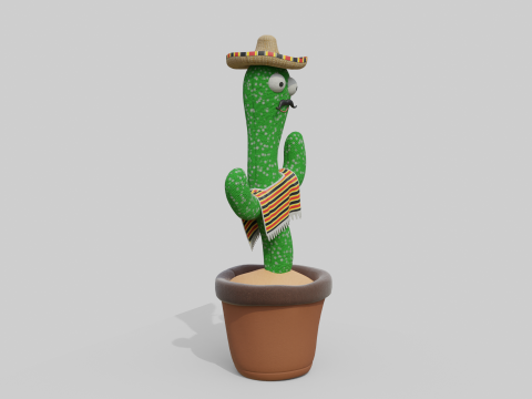 Mexican Dancing Cactus Toy - Rigged and Animated 3D Модель
