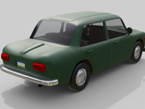 Low-Poly Vintage Sedan Car Game-Ready and Render Asset Modèle 3D