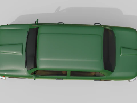 Low-Poly Vintage Sedan Car Game-Ready and Render Asset 3D Model