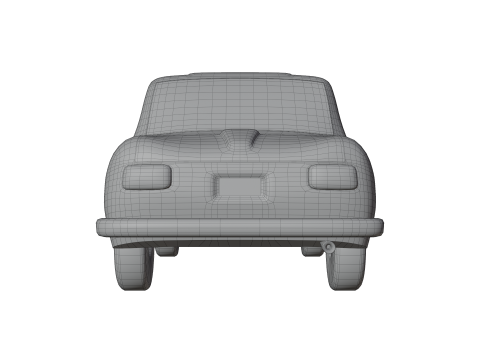 Low-Poly Vintage Sedan Car Game-Ready and Render Asset Modèle 3D