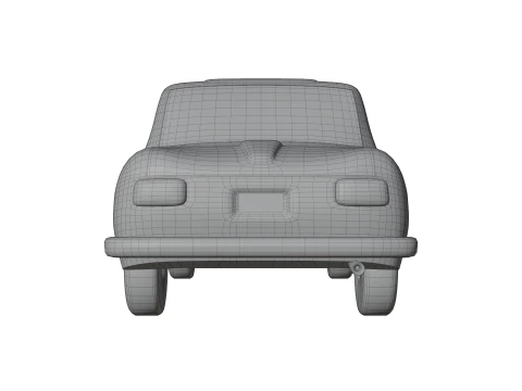 Low-Poly Vintage Sedan Car Game-Ready and Render Asset 3D Model