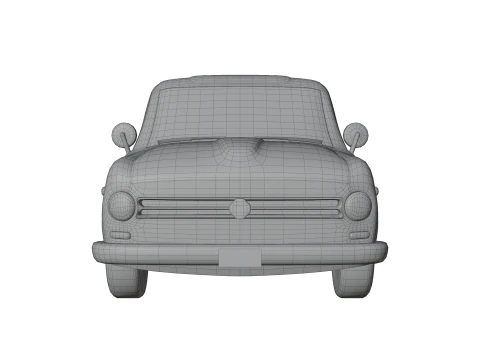 Low-Poly Vintage Sedan Car Game-Ready and Render Asset 3D Model
