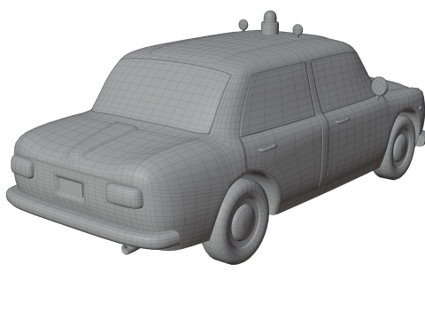 Low-Poly Vintage Police Car Game-Ready and Render Asset Model 3D