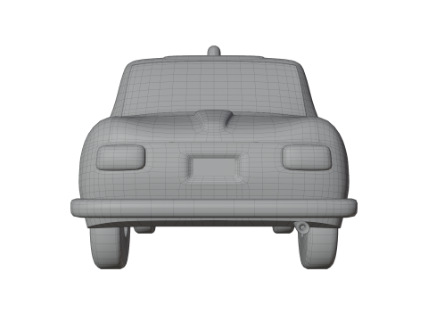 Low-Poly Vintage Police Car Game-Ready and Render Asset Model 3D