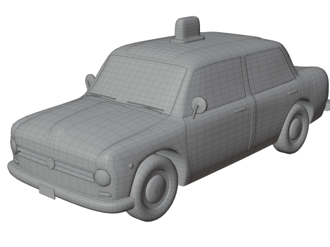 Low-Poly Vintage Taxi Car Game-Ready and Render Asset 3D Модель
