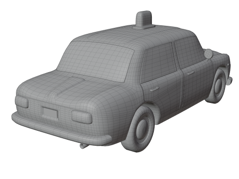 Low-Poly Vintage Taxi Car Game-Ready and Render Asset 3D Модель