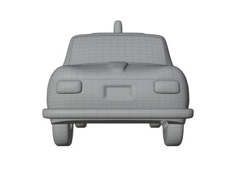 Low-Poly Vintage Taxi Car Game-Ready and Render Asset 3D Модель