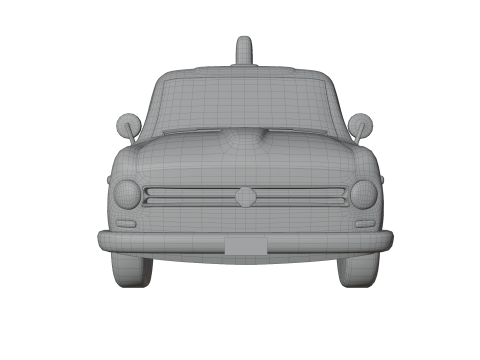 Low-Poly Vintage Taxi Car Game-Ready and Render Asset 3D Модель