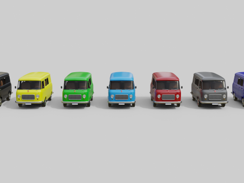Realistic Vintage Transport Van High-Detail Game-Ready Render Asset 3Dモデル