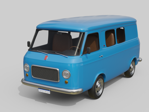 Realistic Vintage Transport Van High-Detail Game-Ready Render Asset 3Dモデル