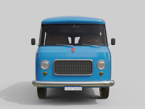 Realistic Vintage Transport Van High-Detail Game-Ready Render Asset 3Dモデル