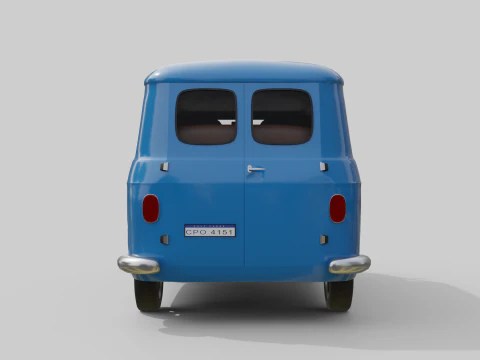 Realistic Vintage Transport Van High-Detail Game-Ready Render Asset 3D Model