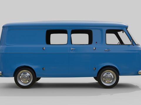 Realistic Vintage Transport Van High-Detail Game-Ready Render Asset 3Dモデル