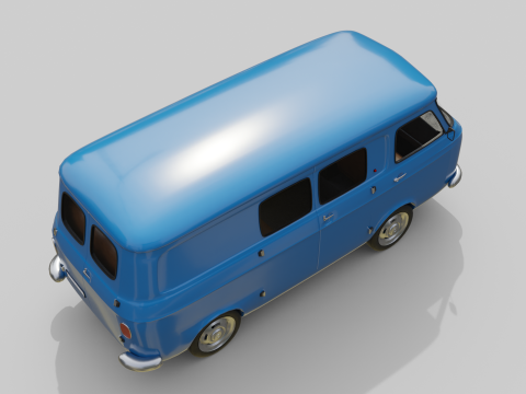 Realistic Vintage Transport Van High-Detail Game-Ready Render Asset 3Dモデル