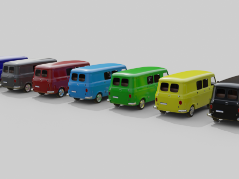 Realistic Vintage Transport Van High-Detail Game-Ready Render Asset 3Dモデル