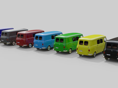 Realistic Vintage Transport Van High-Detail Game-Ready Render Asset 3D Model