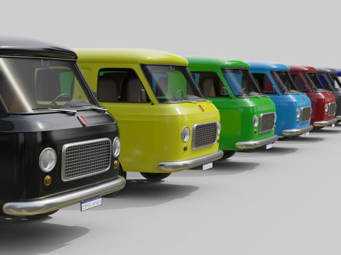 Realistic Vintage Transport Van High-Detail Game-Ready Render Asset 3Dモデル