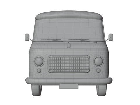 Realistic Vintage Transport Van High-Detail Game-Ready Render Asset 3Dモデル