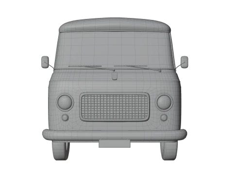 Realistic Vintage Transport Van High-Detail Game-Ready Render Asset 3D Model