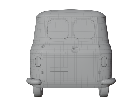 Realistic Vintage Transport Van High-Detail Game-Ready Render Asset 3Dモデル