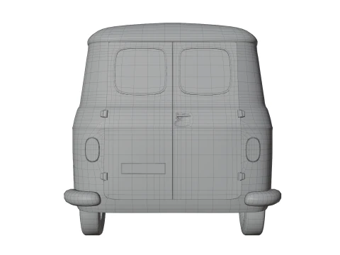 Realistic Vintage Transport Van High-Detail Game-Ready Render Asset 3D Model
