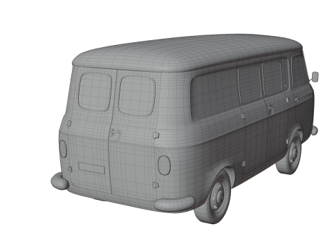 Realistic Vintage Transport Van High-Detail Game-Ready Render Asset 3Dモデル