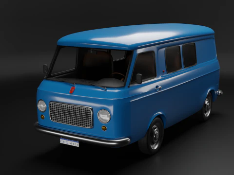 Realistic Vintage Transport Van High-Detail Game-Ready Render Asset 3D Model