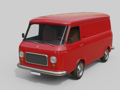 Realistic Vintage Cargo Van High-Detail Game-Ready Render Asset 3D Model