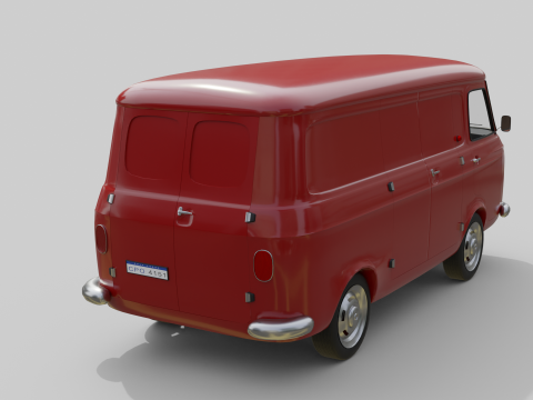 Realistic Vintage Cargo Van High-Detail Game-Ready Render Asset 3D Model