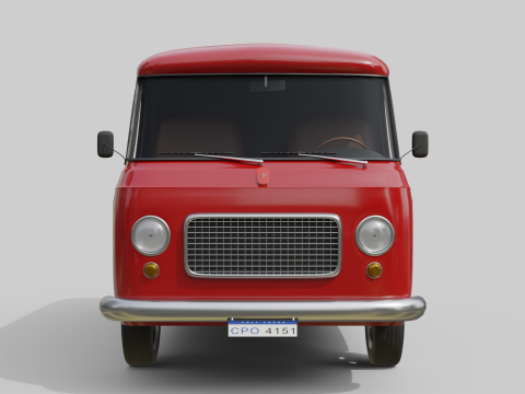 Realistic Vintage Cargo Van High-Detail Game-Ready Render Asset 3D Model