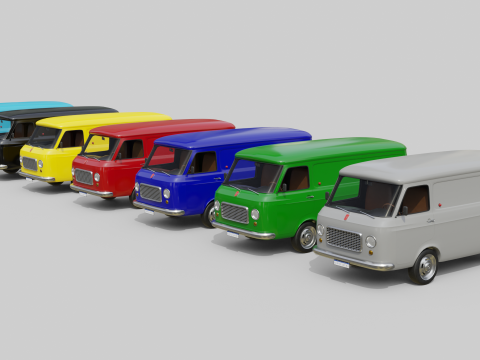 Realistic Vintage Cargo Van High-Detail Game-Ready Render Asset 3D Model